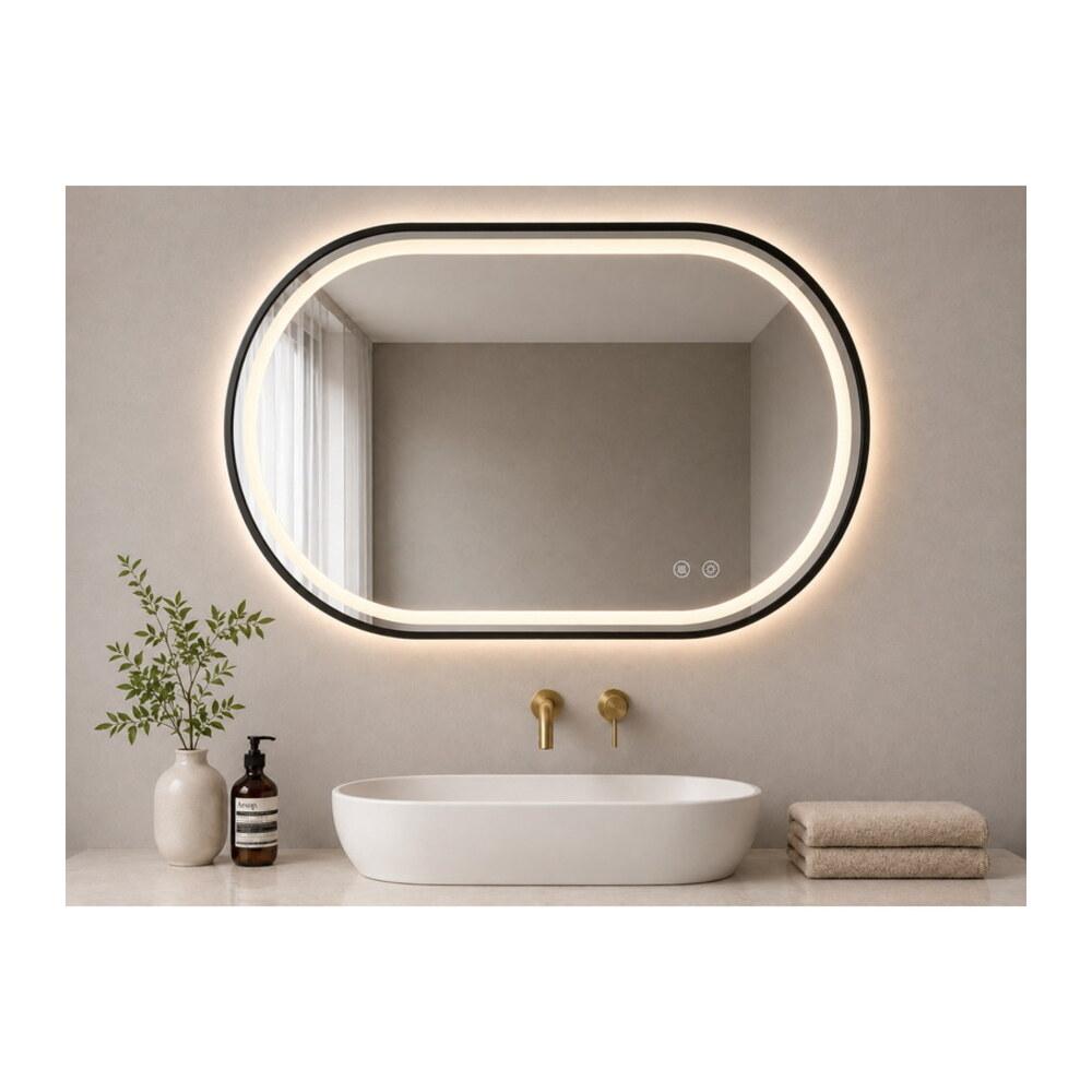 LED Зеркало 80*60 черный алюминий три цвета с подогревом K524B-80 — VERITA, купить в Казахстане