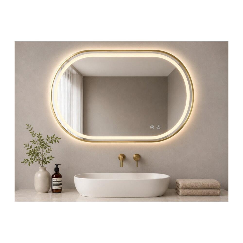 LED Зеркало 80*60 золотистый алюминий три цвета с подогревом K524G-80 — VERITA, купить в Казахстане
